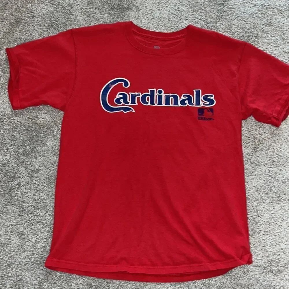 Vintage red retro logo St Louis Cardinals baseball team MLB logo T shirt L/M